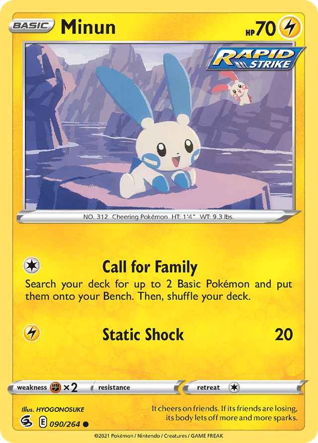 Carta Minun 90/264 do set Fusion Strike — Pokémon TCG | Bynx