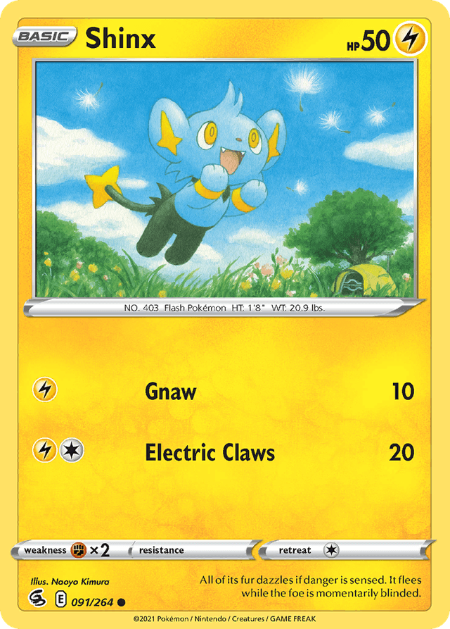 Carta Shinx 91/264 do set Fusion Strike — Pokémon TCG | Bynx