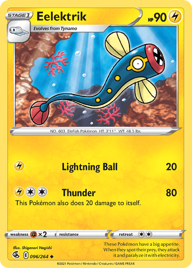 Carta Eelektrik 96/264 do set Fusion Strike — Pokémon TCG | Bynx