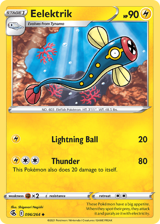 Carta Eelektrik 96/264 do set Fusion Strike — Pokémon TCG | Bynx