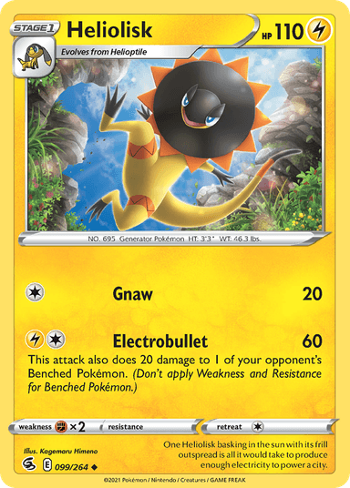 Carta Heliolisk 99/264 do set Fusion Strike — Pokémon TCG | Bynx