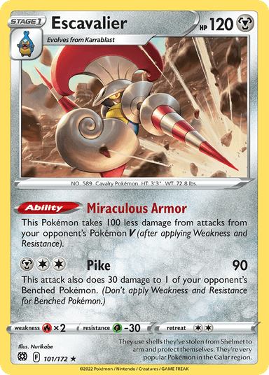Carta Escavalier 101/172 do set Brilliant Stars — Pokémon TCG | Bynx