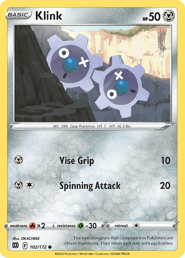Carta Klink 102/172 do set Brilliant Stars — Pokémon TCG | Bynx