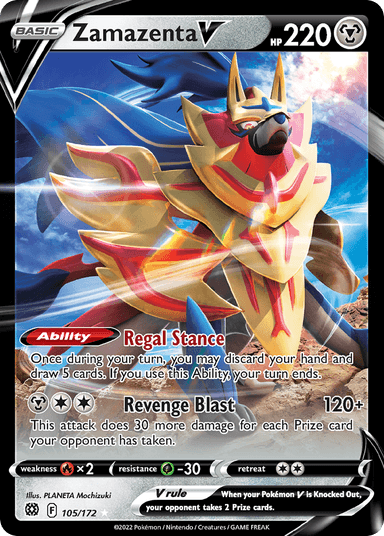 Carta Zamazenta V 105/172 do set Brilliant Stars — Pokémon TCG | Bynx