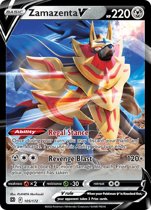 Carta Zamazenta V 105/172 do set Brilliant Stars — Pokémon TCG | Bynx