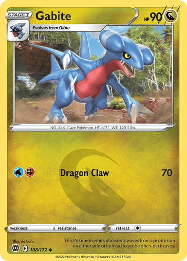 Carta Gabite 108/172 do set Brilliant Stars — Pokémon TCG | Bynx