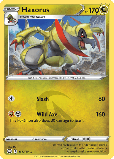 Carta Haxorus 112/172 do set Brilliant Stars — Pokémon TCG | Bynx