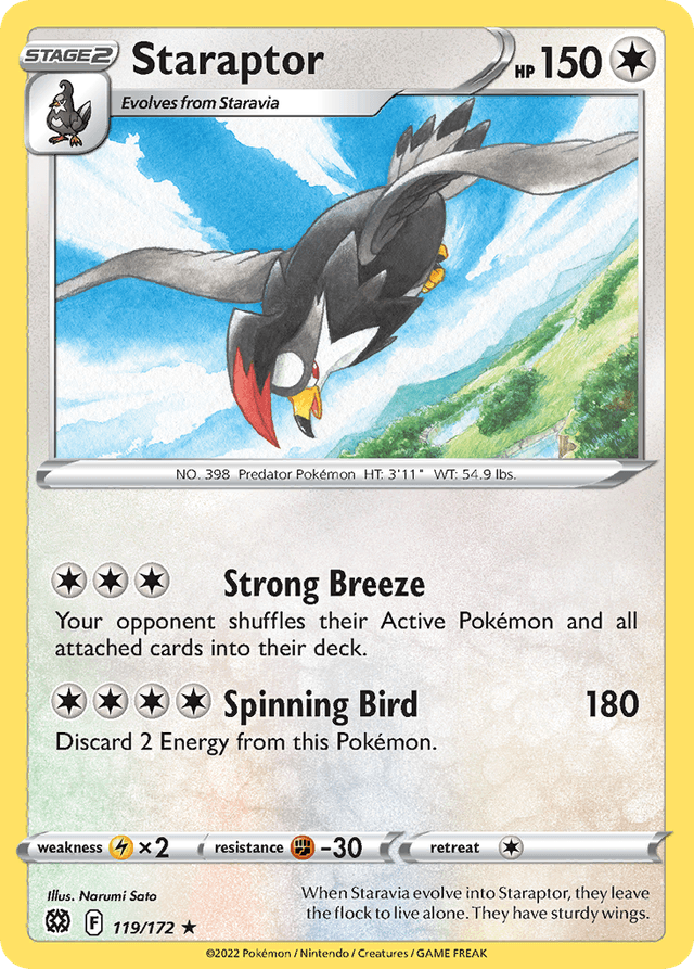 Carta Staraptor 119/172 do set Brilliant Stars — Pokémon TCG | Bynx