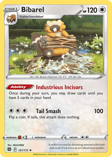 Carta Bibarel 121/172 do set Brilliant Stars — Pokémon TCG | Bynx