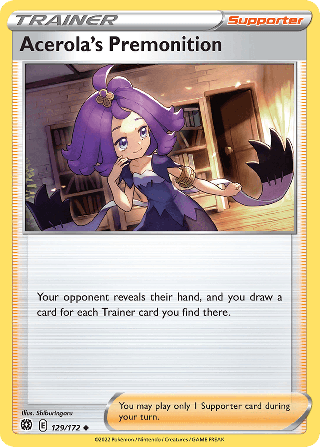 Carta Acerola's Premonition 129/172 do set Brilliant Stars — Pokémon TCG | Bynx