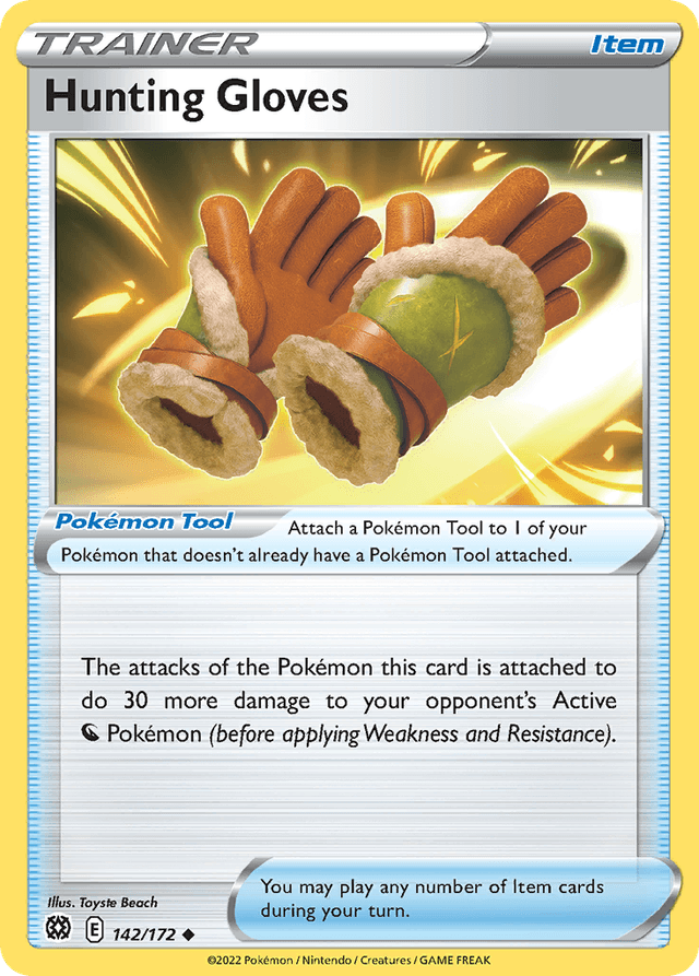 Carta Hunting Gloves 142/172 do set Brilliant Stars — Pokémon TCG | Bynx