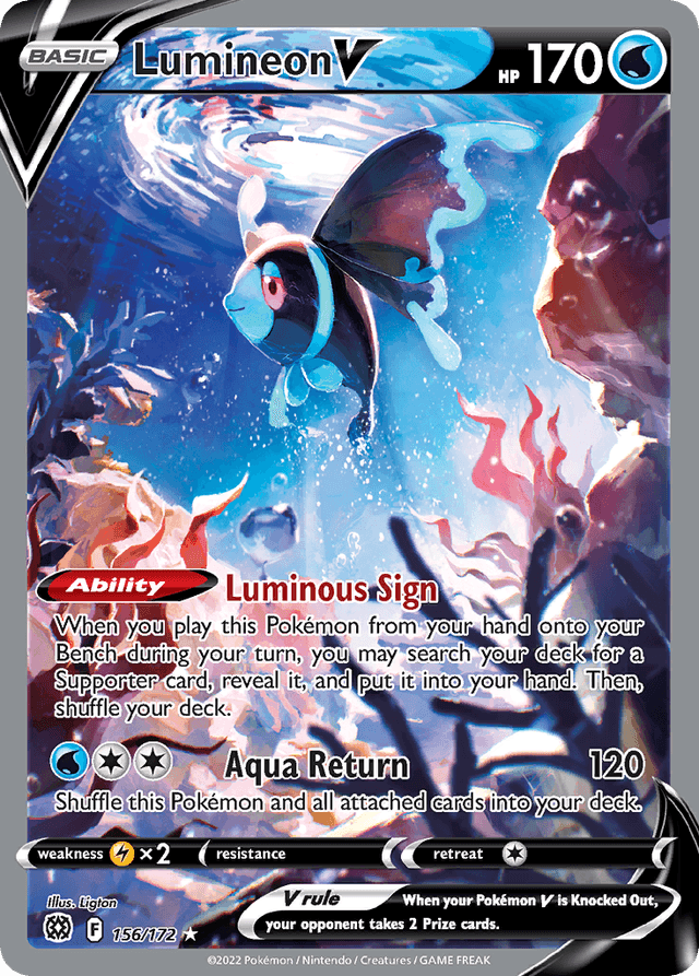 Carta Lumineon V 156/172 do set Brilliant Stars — Pokémon TCG | Bynx