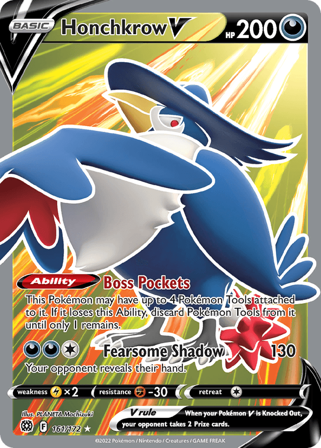 Carta Honchkrow V 161/172 do set Brilliant Stars — Pokémon TCG | Bynx