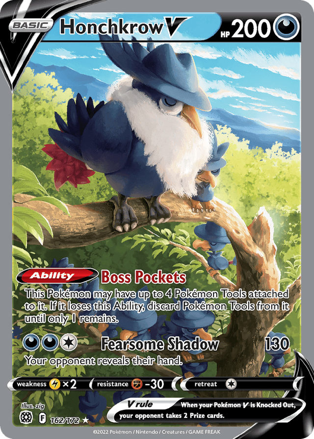 Carta Honchkrow V 162/172 do set Brilliant Stars — Pokémon TCG | Bynx
