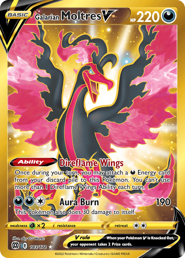 Carta Galarian Moltres V 183/172 do set Brilliant Stars — Pokémon TCG | Bynx