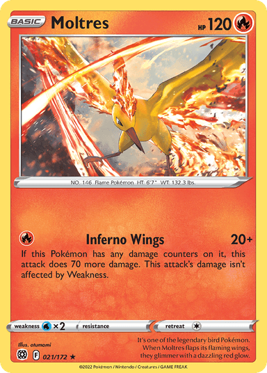 Carta Moltres 21/172 do set Brilliant Stars — Pokémon TCG | Bynx