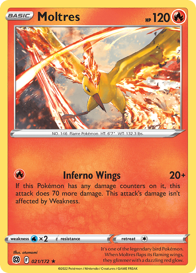 Carta Moltres 21/172 do set Brilliant Stars — Pokémon TCG | Bynx