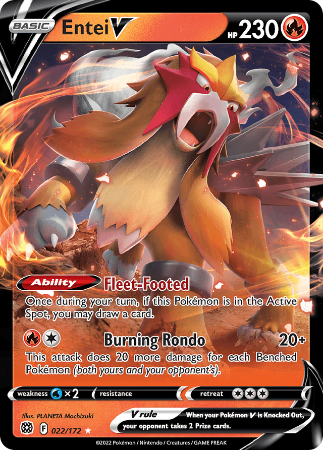 Carta Entei V 22/172 do set Brilliant Stars — Pokémon TCG | Bynx