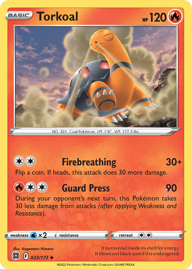 Carta Torkoal 23/172 do set Brilliant Stars — Pokémon TCG | Bynx