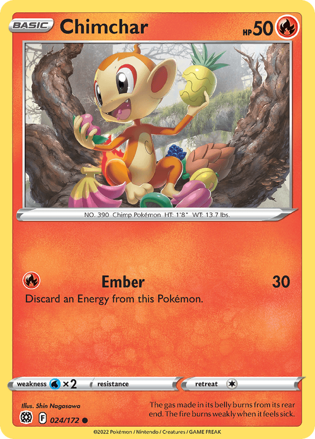 Carta Chimchar 24/172 do set Brilliant Stars — Pokémon TCG | Bynx