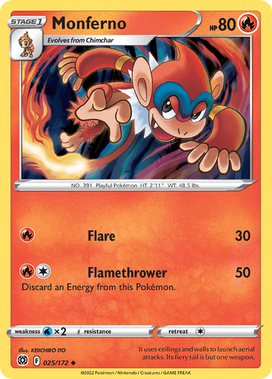Carta Monferno 25/172 do set Brilliant Stars — Pokémon TCG | Bynx