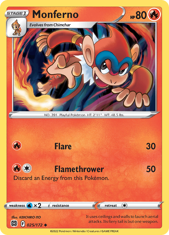 Carta Monferno 25/172 do set Brilliant Stars — Pokémon TCG | Bynx