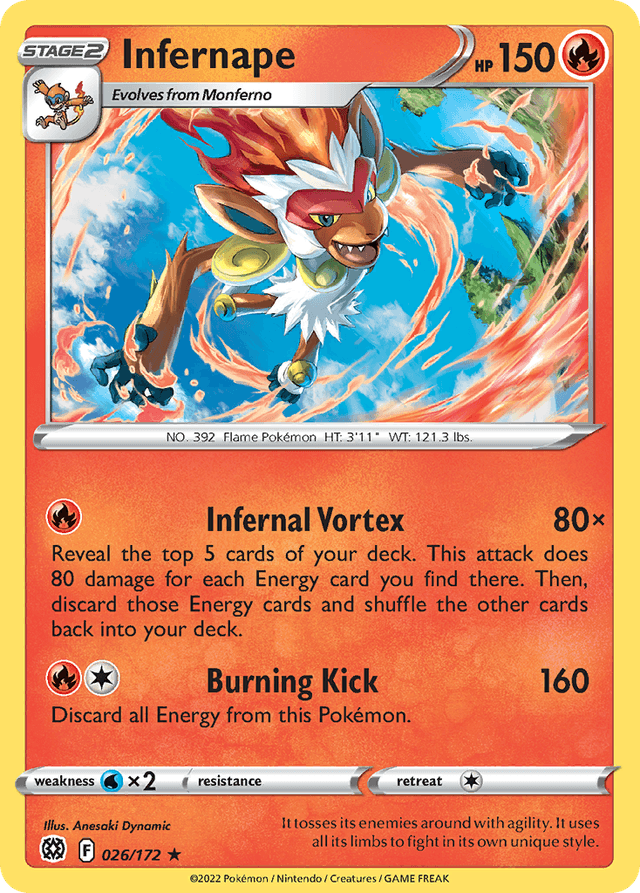 Carta Infernape 26/172 do set Brilliant Stars — Pokémon TCG | Bynx