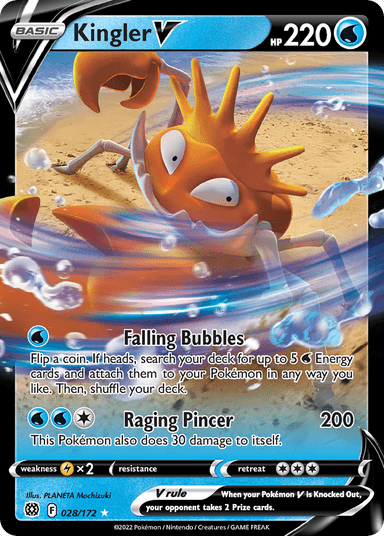 Carta Kingler V 28/172 do set Brilliant Stars — Pokémon TCG | Bynx