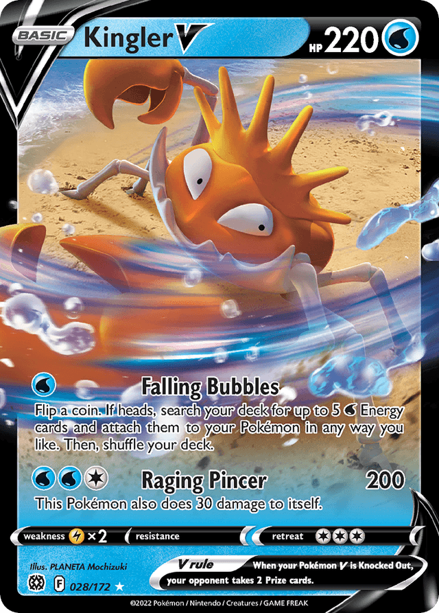 Carta Kingler V 28/172 do set Brilliant Stars — Pokémon TCG | Bynx