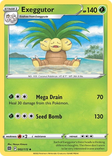 Carta Exeggutor 2/172 do set Brilliant Stars — Pokémon TCG | Bynx