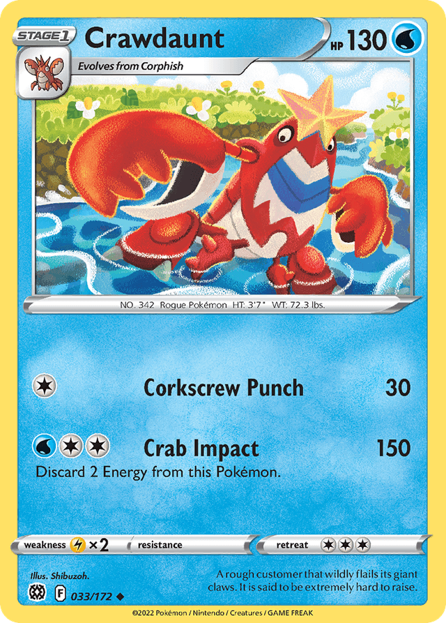 Carta Crawdaunt 33/172 do set Brilliant Stars — Pokémon TCG | Bynx