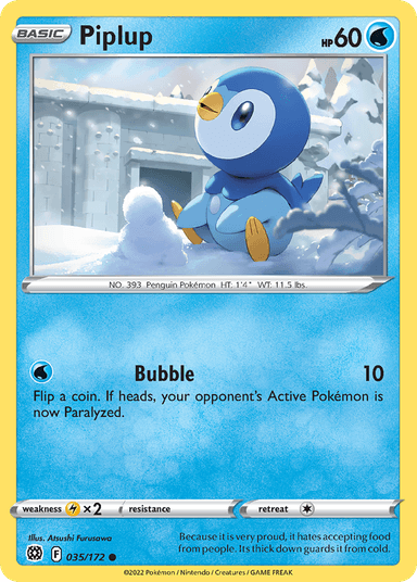 Carta Piplup 35/172 do set Brilliant Stars — Pokémon TCG | Bynx