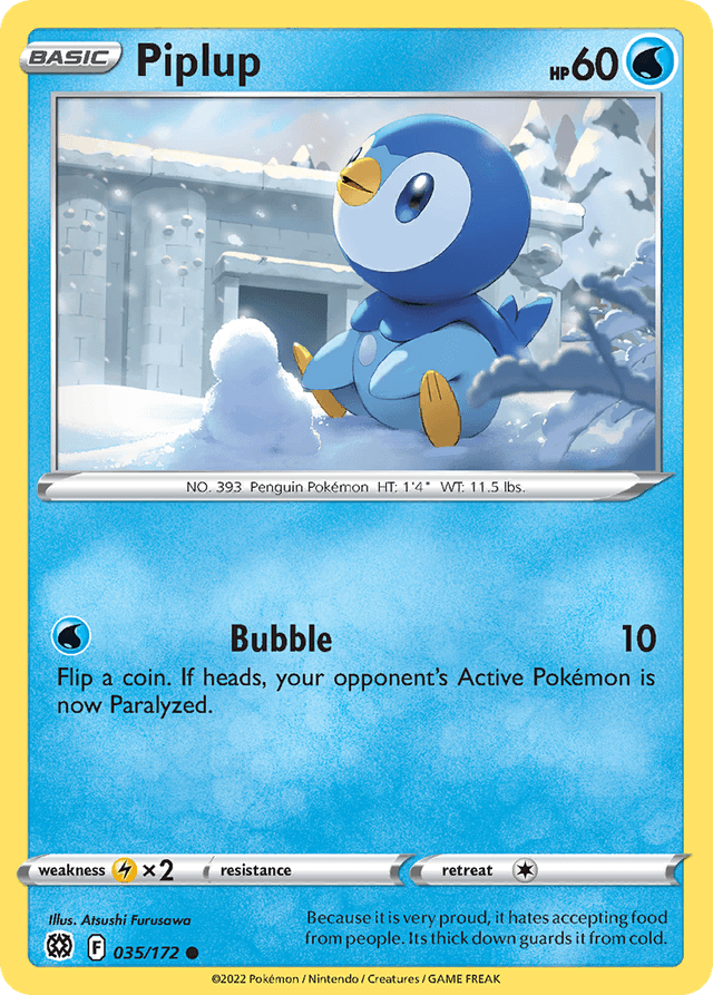 Carta Piplup 35/172 do set Brilliant Stars — Pokémon TCG | Bynx