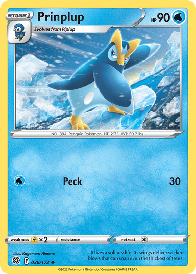 Carta Prinplup 36/172 do set Brilliant Stars — Pokémon TCG | Bynx