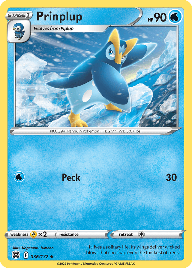 Carta Prinplup 36/172 do set Brilliant Stars — Pokémon TCG | Bynx