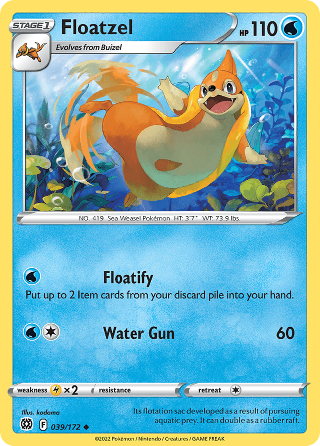 Carta Floatzel 39/172 do set Brilliant Stars — Pokémon TCG | Bynx