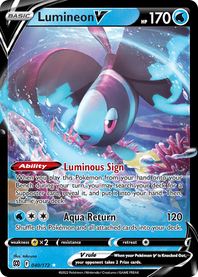 Carta Lumineon V 40/172 do set Brilliant Stars — Pokémon TCG | Bynx