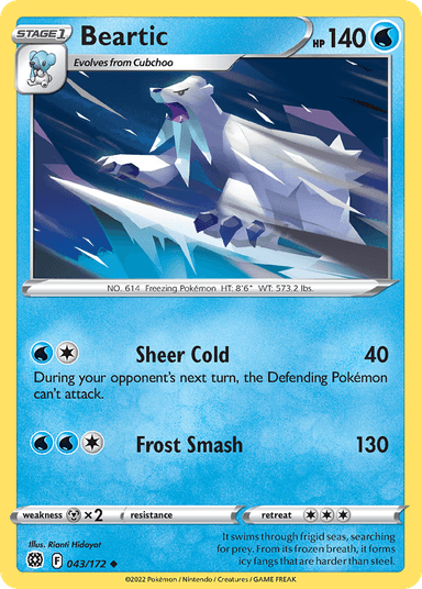 Carta Beartic 43/172 do set Brilliant Stars — Pokémon TCG | Bynx
