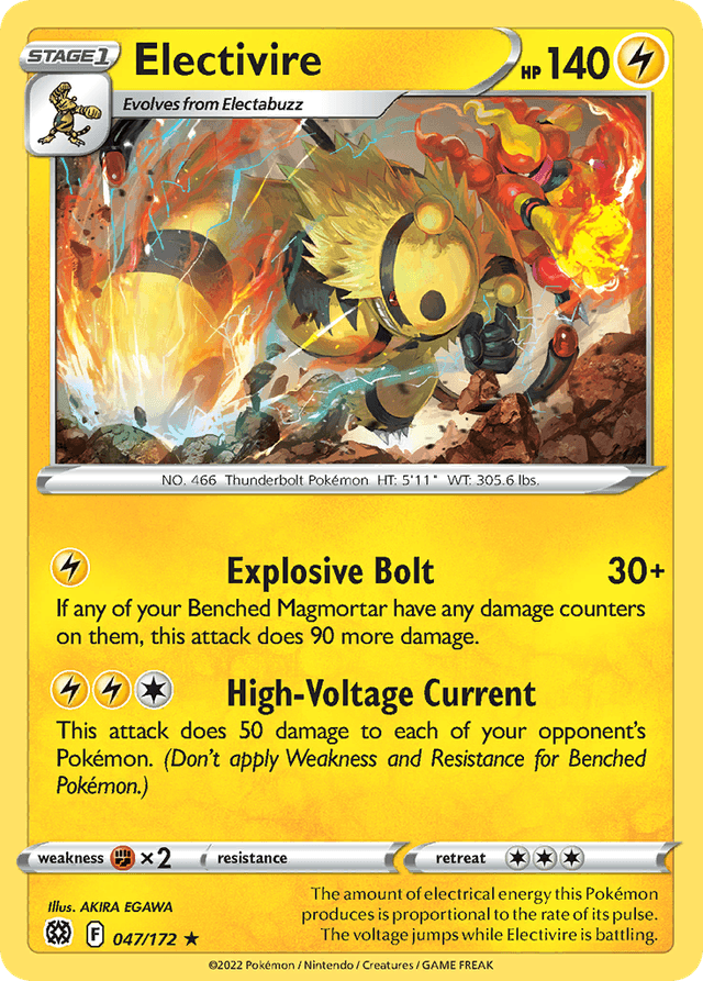 Carta Electivire 47/172 do set Brilliant Stars — Pokémon TCG | Bynx
