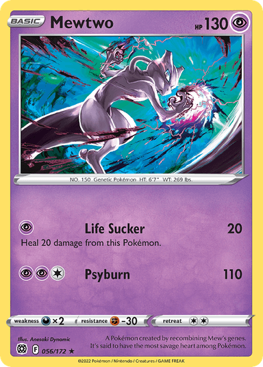 Carta Mewtwo 56/172 do set Brilliant Stars — Pokémon TCG | Bynx