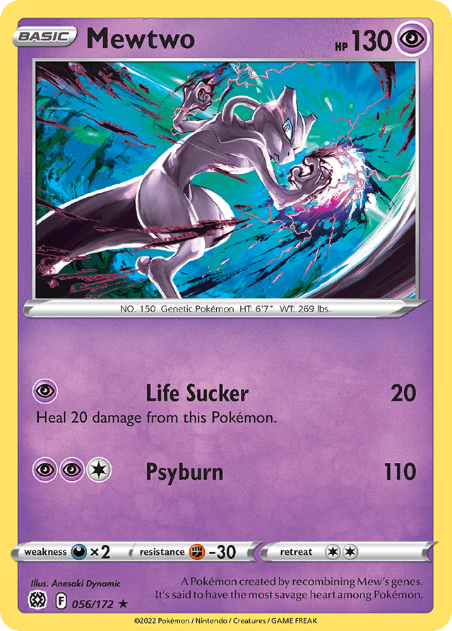Carta Mewtwo 56/172 do set Brilliant Stars — Pokémon TCG | Bynx
