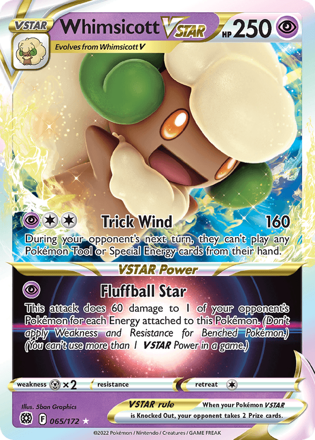 Carta Whimsicott VSTAR 65/172 do set Brilliant Stars — Pokémon TCG | Bynx