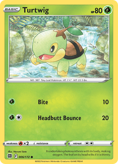 Carta Turtwig 6/172 do set Brilliant Stars — Pokémon TCG | Bynx