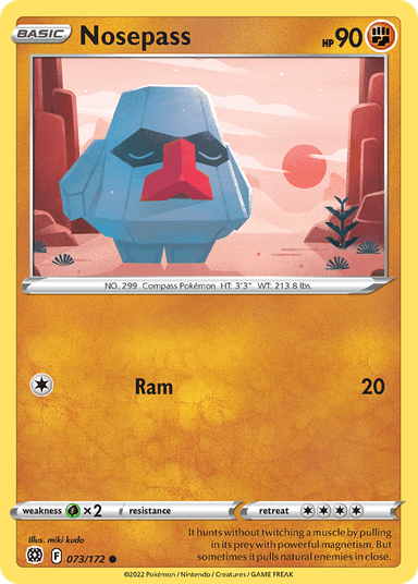 Carta Nosepass 73/172 do set Brilliant Stars — Pokémon TCG | Bynx