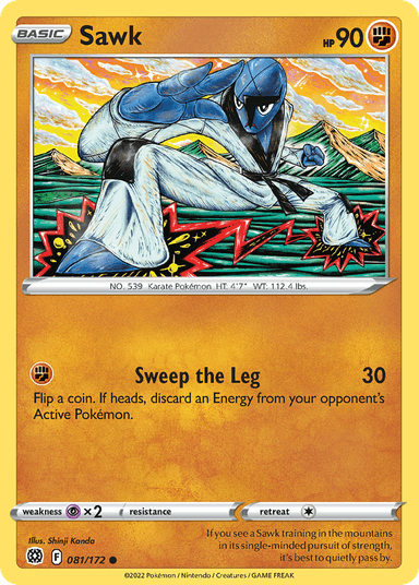 Carta Sawk 81/172 do set Brilliant Stars — Pokémon TCG | Bynx