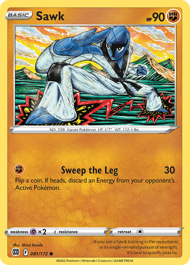 Carta Sawk 81/172 do set Brilliant Stars — Pokémon TCG | Bynx