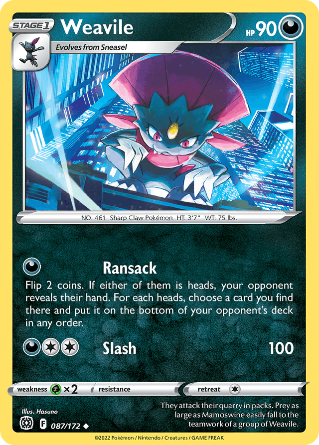 Carta Weavile 87/172 do set Brilliant Stars — Pokémon TCG | Bynx