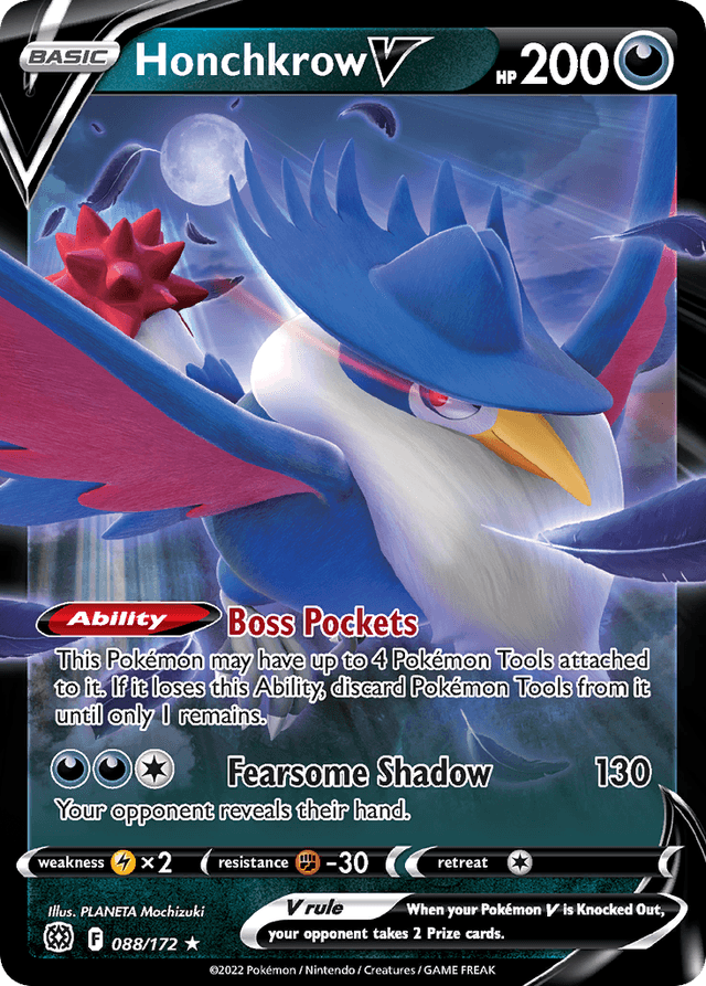 Carta Honchkrow V 88/172 do set Brilliant Stars — Pokémon TCG | Bynx