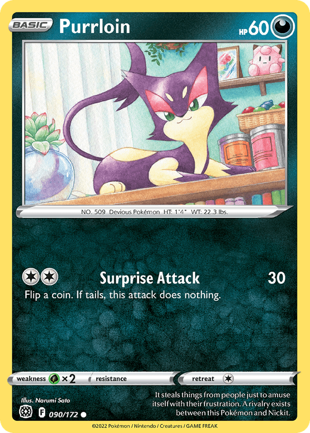 Carta Purrloin 90/172 do set Brilliant Stars — Pokémon TCG | Bynx