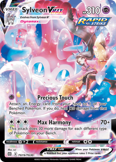 Carta Sylveon VMAX TG15/30 do set Brilliant Stars Trainer Gallery — Pokémon TCG | Bynx